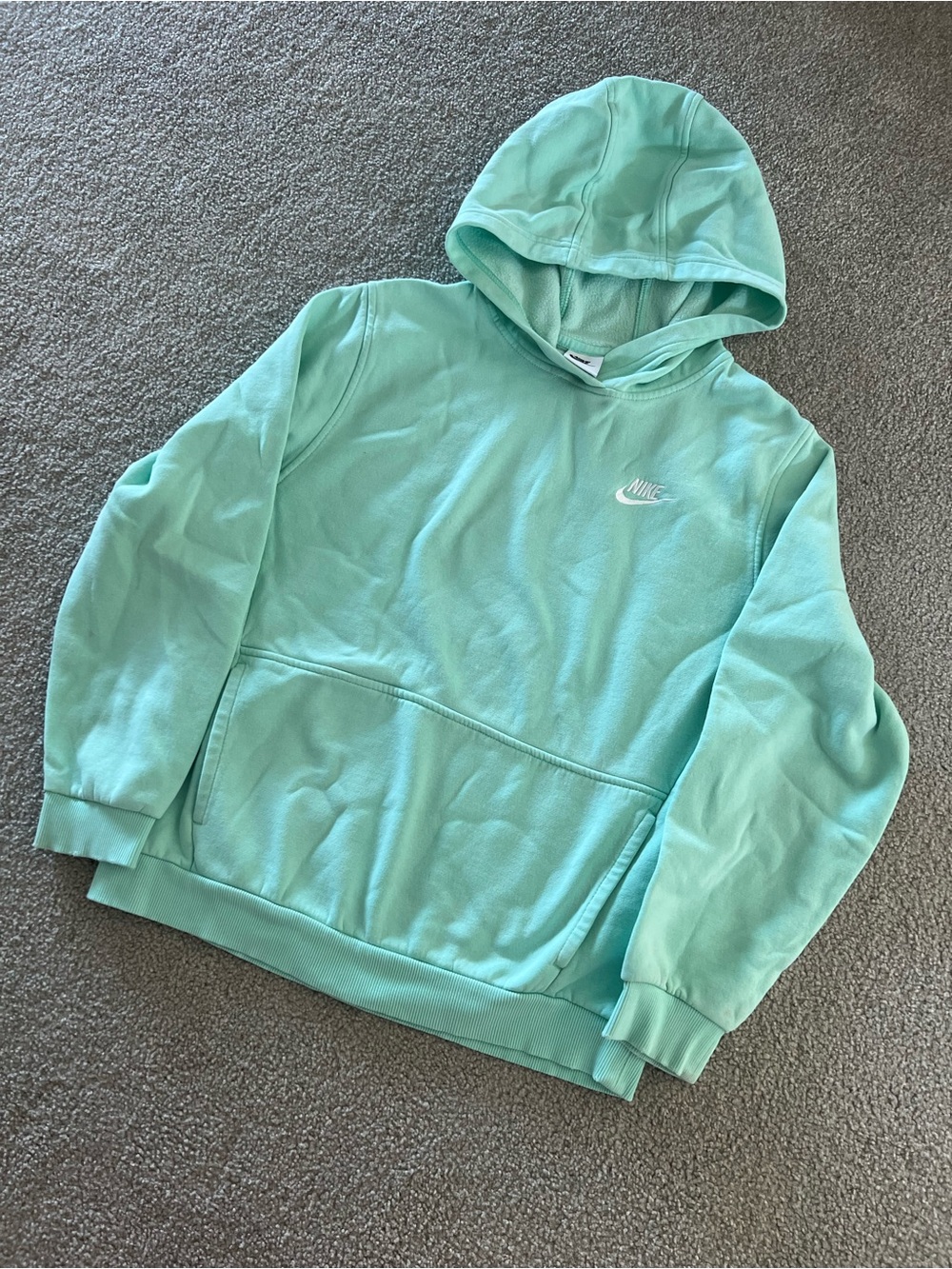 Nike Mint Green Pullover Hoodie with Logo Tag